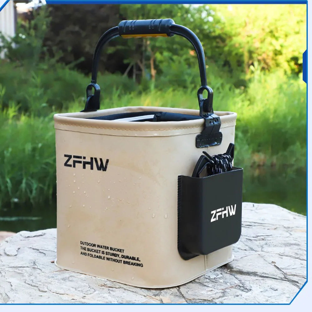 Fishing Tackle Storage Bucket - All-in-One Fishing Supplies Organizer Suitcase