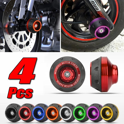 Motorcycle Front Fork Crash Protectors - 2/4Pcs Universal Alloy Wheel Protection Slider Cups for Motocross