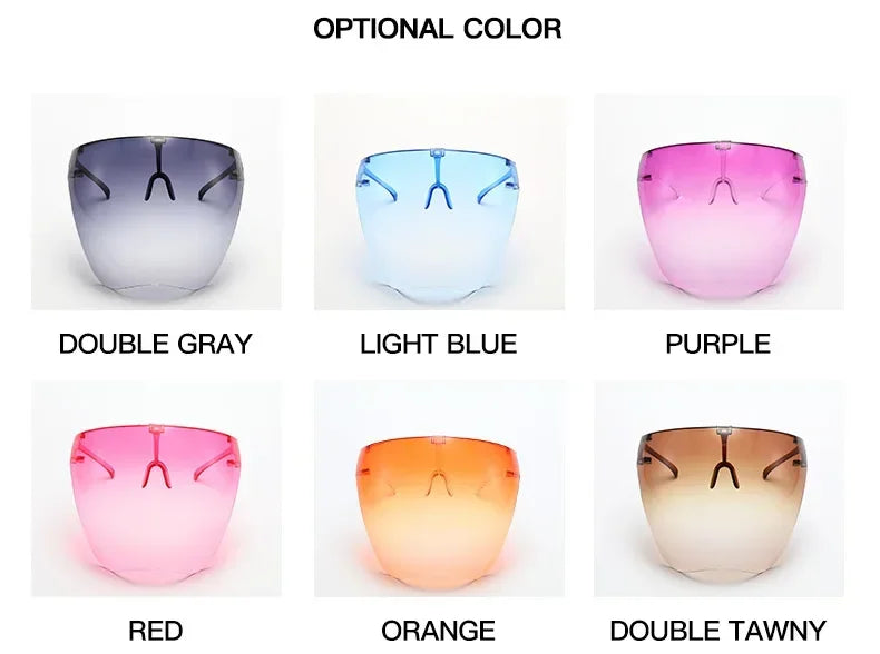 Full Face Shield Cycling Sunglasses - Protective Spherical Lens Goggles for Men & Women