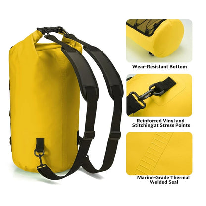 Waterproof Dry Bag Backpack 10L 20L - PVC Shoulder Pack for Kayaking, Surfing, Rafting, Trekking & Boating
