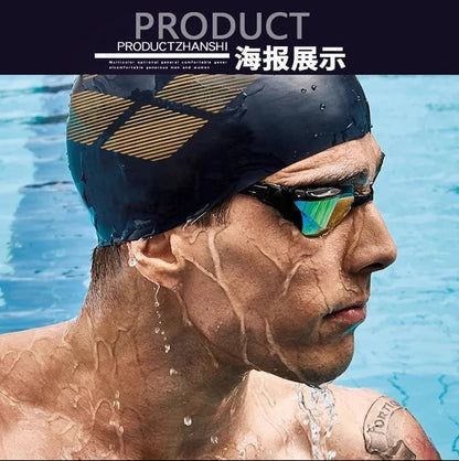Professional Swimming Goggles with Silicone Cap - Waterproof Anti-Fog HD Vision