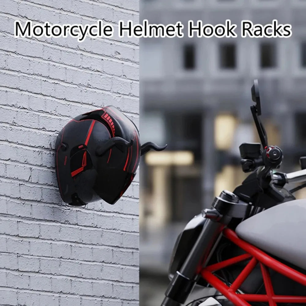 Multipurpose Wall Mount Hooks - Motorcycle Helmet Rack Hanger for Home Kitchen Cabinet Luggage Jacket