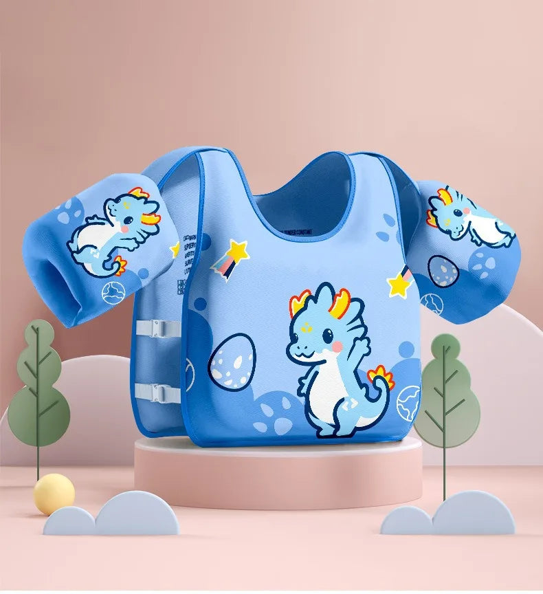 Kids Swimming Safety Vest - Inflatable Pool Float Ring with Arm Support for Children Water Play Equipment