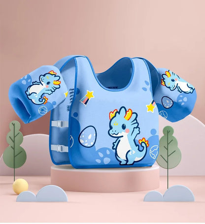 Kids Swimming Safety Vest - Inflatable Pool Float Ring with Arm Support for Children Water Play Equipment