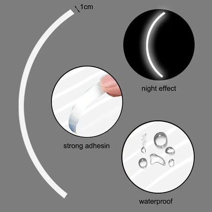 Reflective Wheel Rim Stripe Decals - 16-Piece Set for 17-19" Motorcycle, Car & Bicycle Wheels - Night Safety Stickers