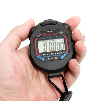 Professional Waterproof Digital LCD Sports Stopwatch Timer with Lanyard