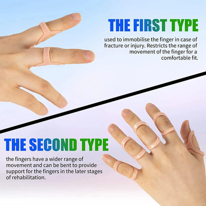 Finger Splint Support Set - 5 Piece Adjustable Brace for Fractures and Arthritis