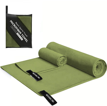 Ultralight Microfiber Sports Towel - Quick Dry Portable Beach Towel with Pocket for Swimming, Pool, Gym, Fitness & Yoga