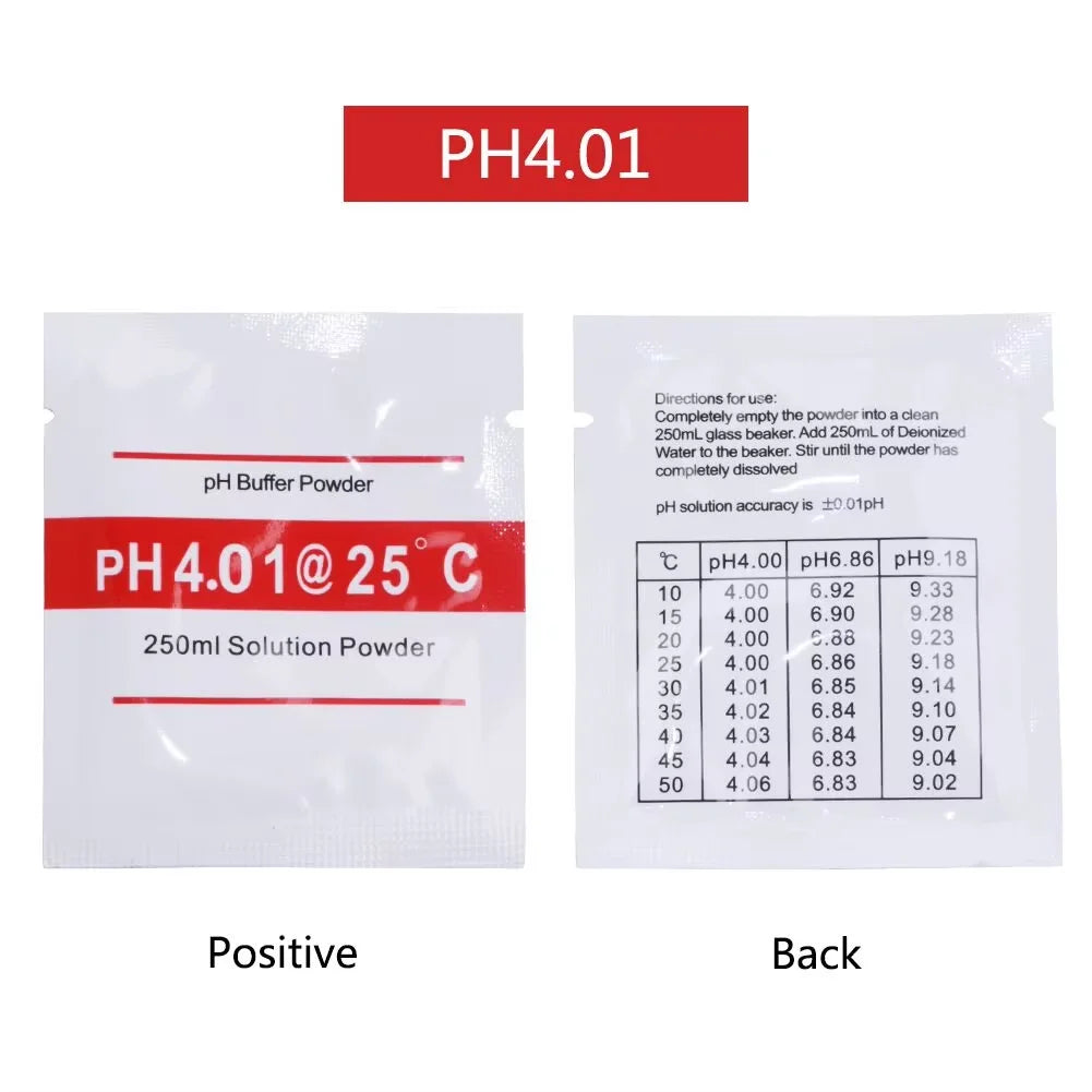 pH Buffer Powder Calibration Solution - 25pcs 4.00/6.86/9.18 for pH Test Meters