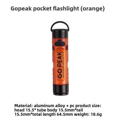 USB Rechargeable LED Mini Flashlight - Gopeak Pocket Keychain Torch with 5050 Chip, Long Endurance for Outdoor Hiking Camping Emergency Trail