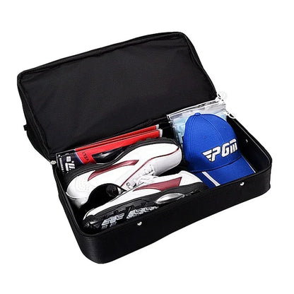 PGM Authentic Men's Golf Clothing Bag YWB005 - Double-Decker All-Black Design with Super Large Capacity, High-End Ball Bag