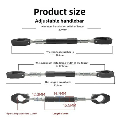 22mm Motorcycle Handlebar Crossbar - Adjustable Reinforcement Balance Bracket with Handle Grips | Steering Stabilizer Expansion Rod Replacement
