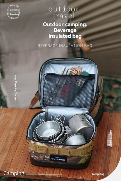 Premium 900D Waterproof Thermal Picnic Cooler Bag - Large Camping Travel Organizer for BBQ & Outdoor Family Activities