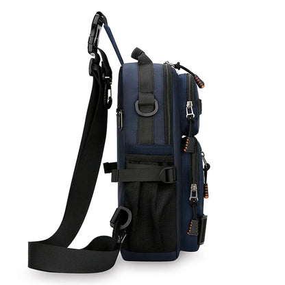 Men's Oxford Chest Pack - Unisex Crossbody Waist Bag with Zipper Pockets