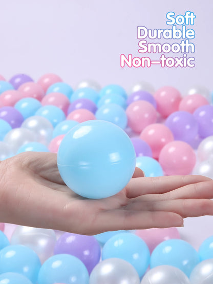 Eco-Friendly Ball Pit Balls - BPA-Free Non-Toxic Soft Plastic Ocean Balls 5.5cm (100pcs with Mesh Bag)