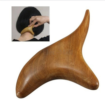 Triangular Wooden Body Massager - Neck & Blood Circulation Therapy Tool with Fragrant Trigeminal Wood for Reflexology & SPA
