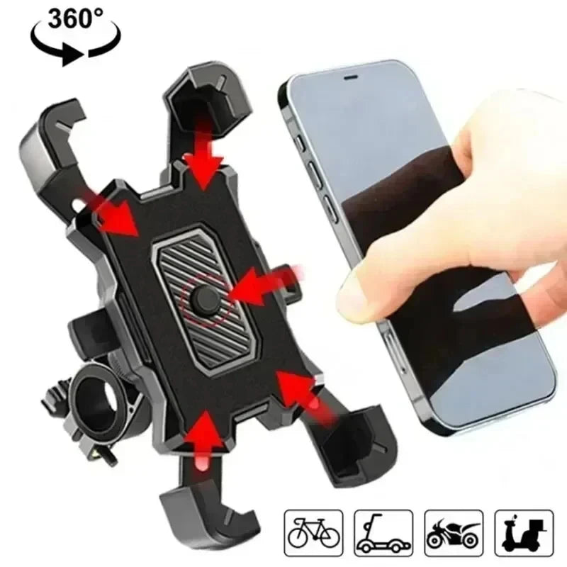 360° Rotatable Phone Mount - Universal Non-Slip Holder for Motorcycle, Mountain Bike & Cycling
