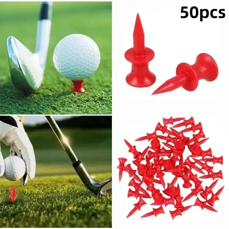Premium Plastic Golf Tees - 50 Pack, 30mm Height