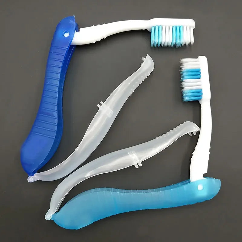 Portable Folding Travel Toothbrush - Disposable Camping Hiking Oral Hygiene Cleaning Tool for Sports & Survival Gear