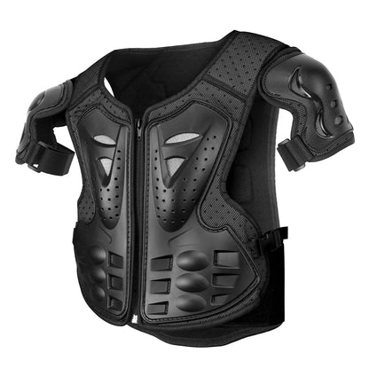 Kids Full Body Motorcycle Armor Set - Protective Vest Jacket with Kneepads for Motocross Riding