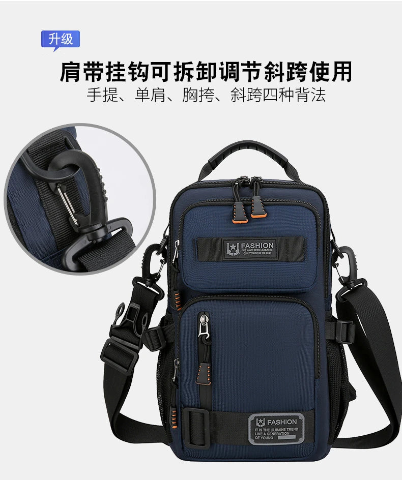 Men's Oxford Chest Pack - Unisex Crossbody Waist Bag with Zipper Pockets