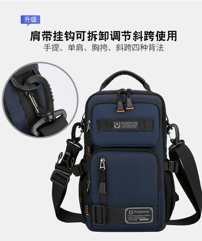 Men's Oxford Chest Pack - Unisex Crossbody Waist Bag with Zipper Pockets