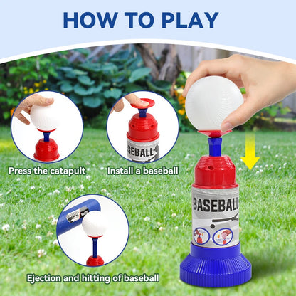 Adjustable Automatic Pitching Baseball Machine for Kids 3+ Years - Outdoor Toy Set Gift