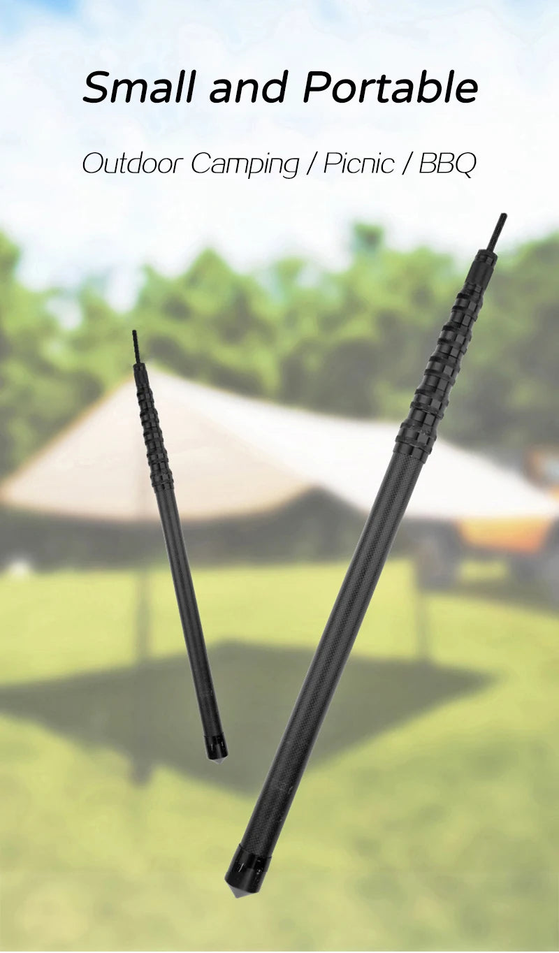Ultralight Carbon Fiber Telescopic Tarp Pole - Adjustable Camping Tent Pole (2.4m-3m Lightweight)