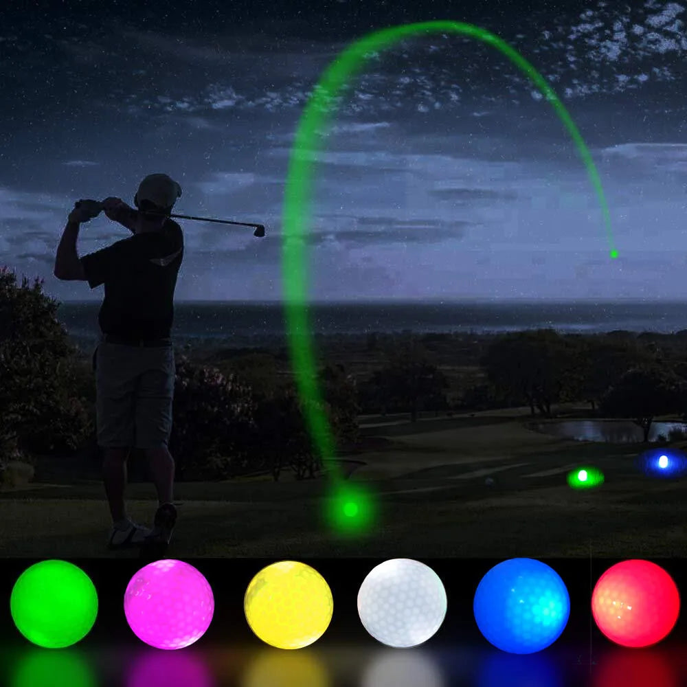 LED Golf Balls - 5 Pack Glow in the Dark Night Training Balls (Blue, Orange, Red, White, Green, Pink)