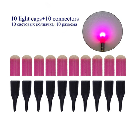 LED Fishing Float Set - 10 Pack Electronic Light-Up Bobbers for Night Fishing (Battery-Free)
