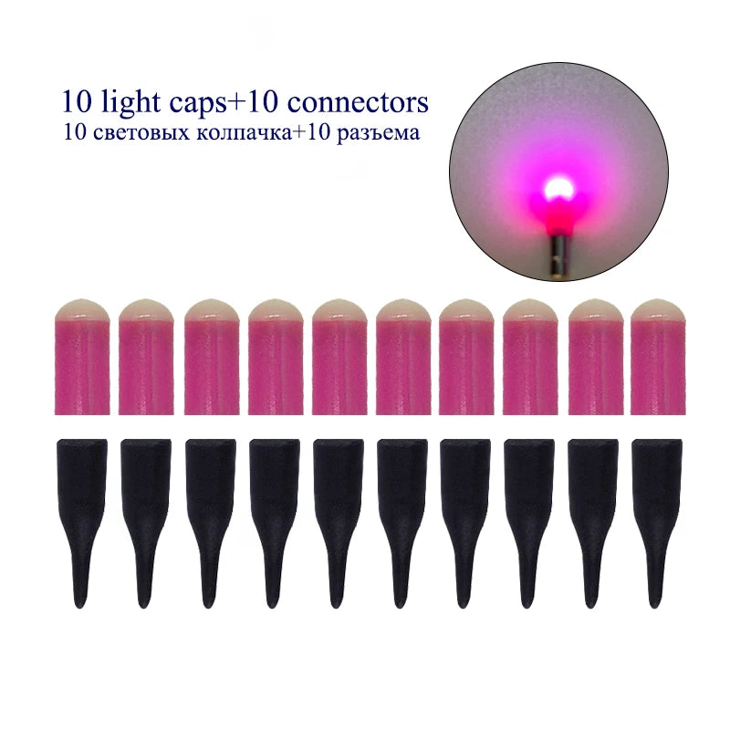 LED Fishing Float Set - 10 Pack Electronic Light-Up Bobbers for Night Fishing (Battery-Free)