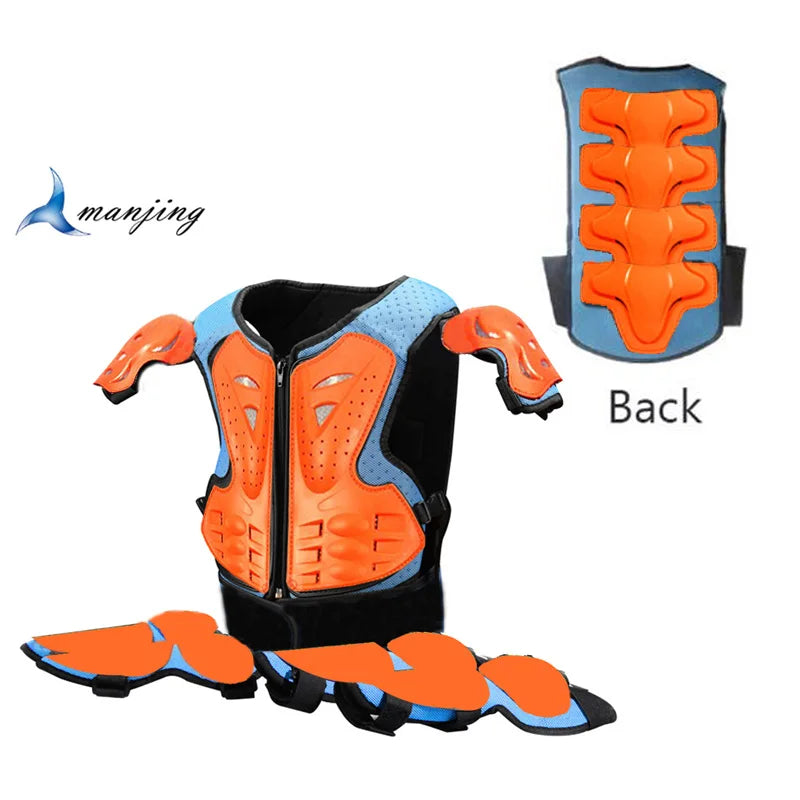Youth Body Protection Armor Vest for Kids 1-1.7M - Motocross, Skiing & Skating Protective Gear
