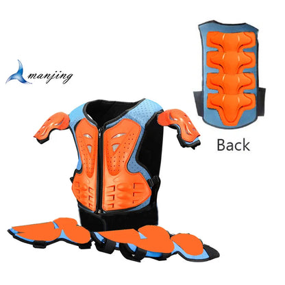 Youth Body Protection Armor Vest for Kids 1-1.7M - Motocross, Skiing & Skating Protective Gear