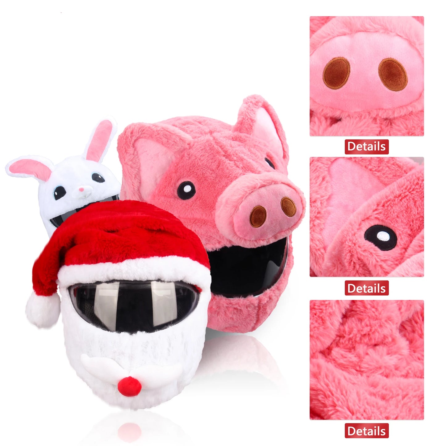 Cartoon Fluffy Plush Helmet Cover - Full-Face Motorcycle Protective Case