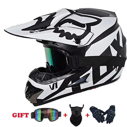 Youth Motocross Full Face Helmet - Kids Off-Road Safety Helmet with DOT Protection