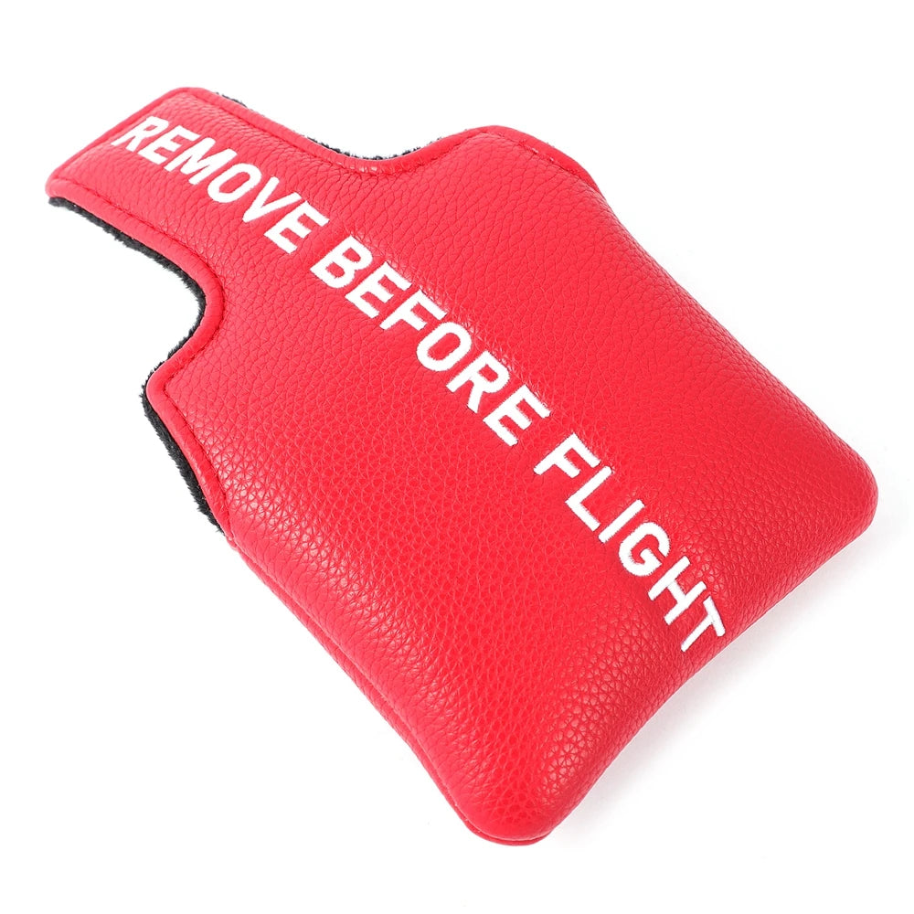 "Remove Before Flight" Golf Club Headcover - Premium Synthetic Leather Protection for Driver, Putter & Woods
