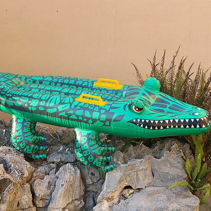 Crocodile-Shaped Inflatable Water Float - Swimming Pool Toy for Kids & Adults