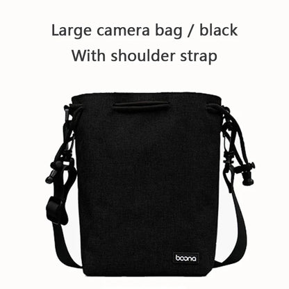 Camera Lens Bag - Waterproof Drawstring Pouch with Fleece Protection for DSLR Cameras
