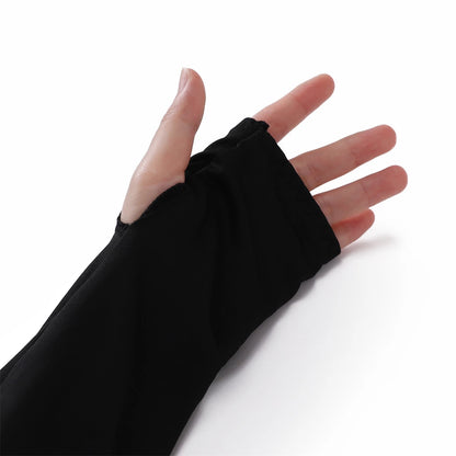 Muslim Jersey Arm Warmers - Cotton Modal Solid Color Oversleeve with Shoulder Coverage and Sun Protection