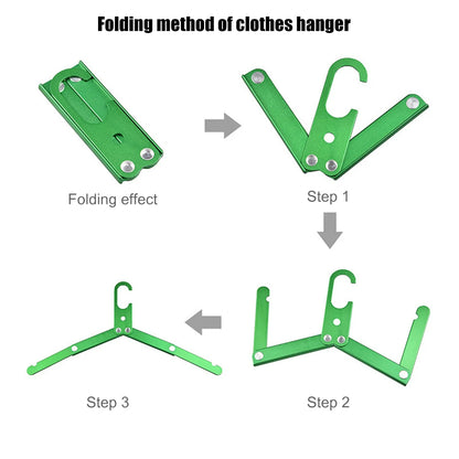 Portable Aluminum Alloy Folding Hanger - Space-Saving Coat Drying Rack for Camping and Travel