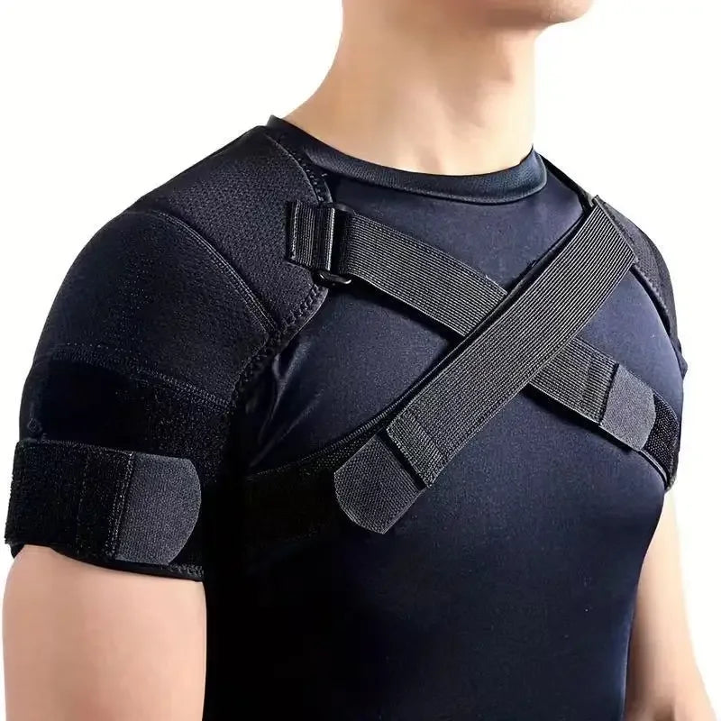 Adjustable Cross Compression Shoulder Brace - Double Bandage Support Strap for Rotator Cuff, Posture Correction & Joint Pain Relief