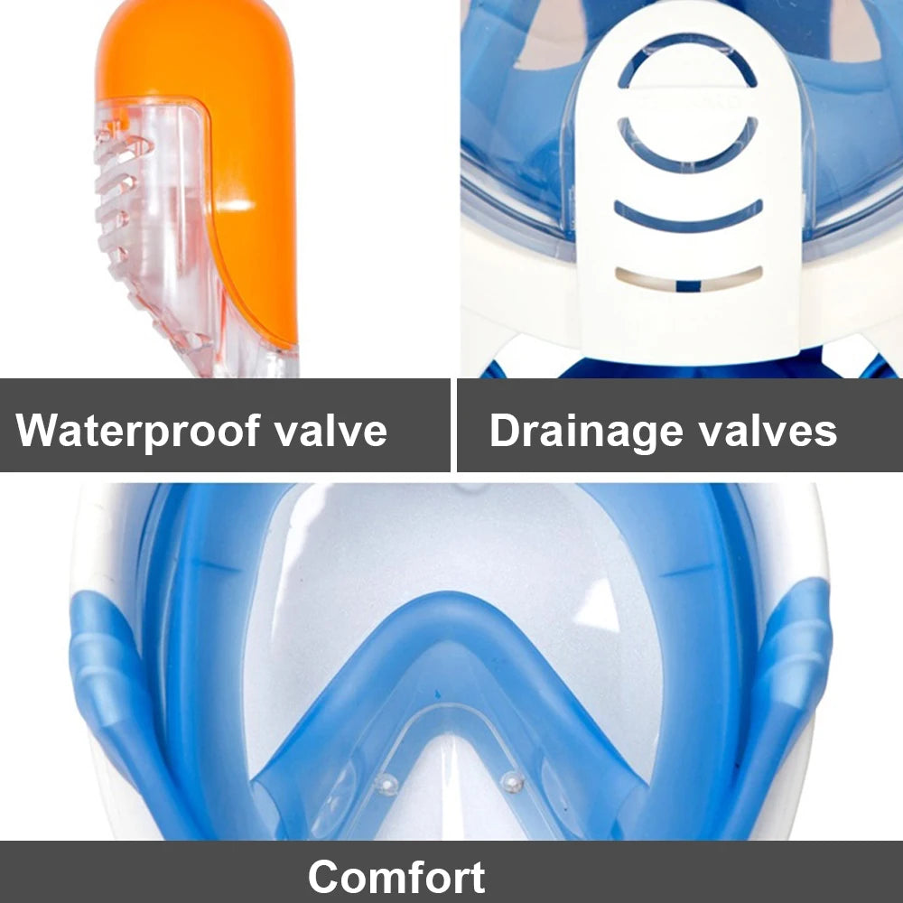 Full Face Diving & Snorkeling Mask – Anti-Fog, Waterproof | Adults & Kids