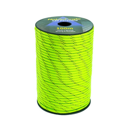 550 Paracord 7-Strand Reflective Military Tactical Rope - 4mm Parachute Cord for Camping, DIY Bracelets & Outdoor Gear