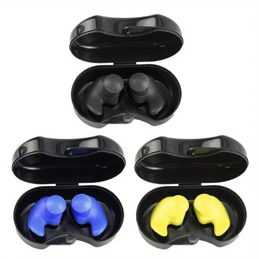 Waterproof Silicone Swimming Ear Plugs - 2 Pack Reusable Diving & Water Sports Earplugs for Swimming, Surfing, Showering & Bathing