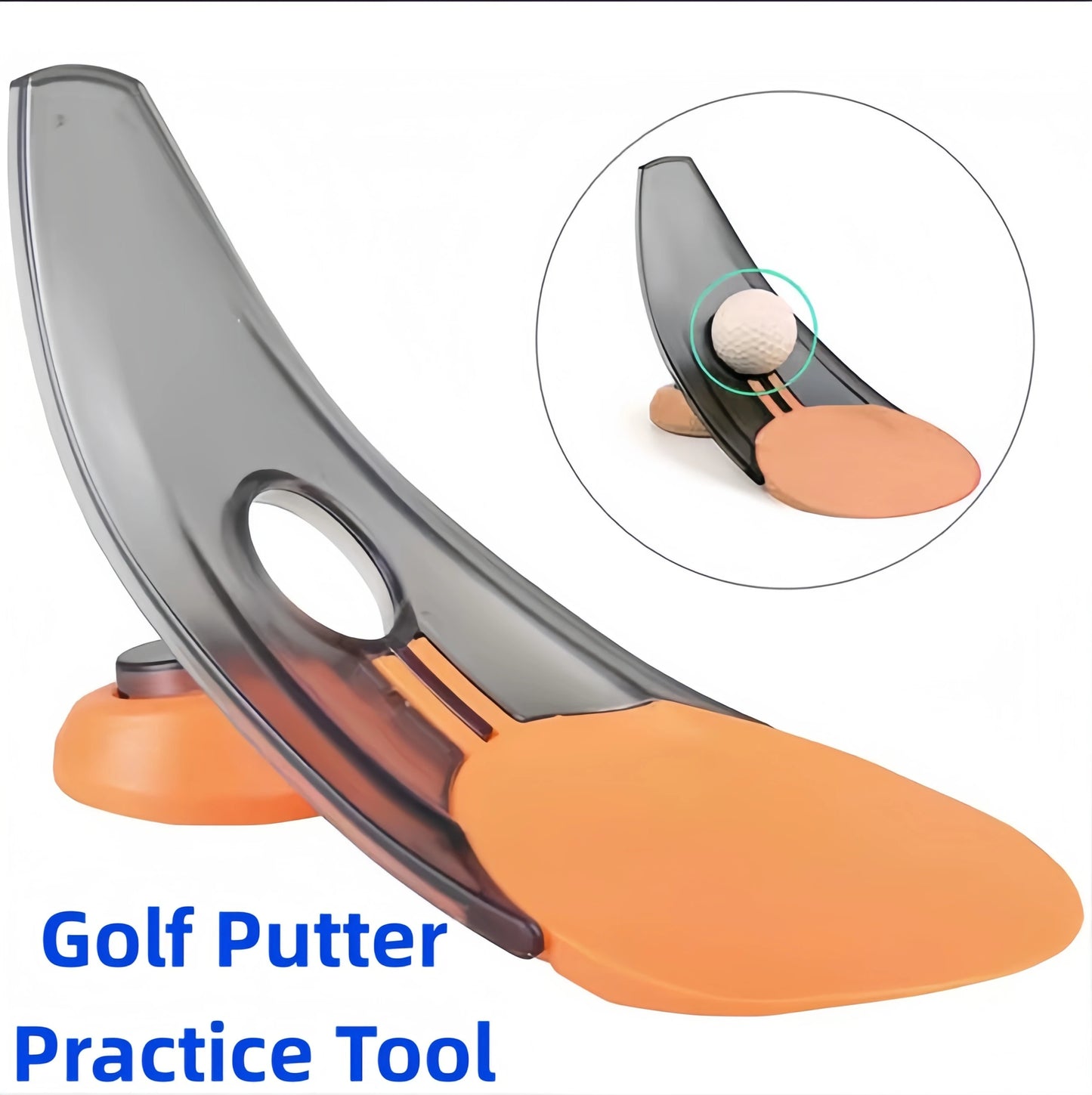 Foldable Golf Putter Alignment Tool - Triple Aim Points with Spiked Base for Indoor & Outdoor Practice