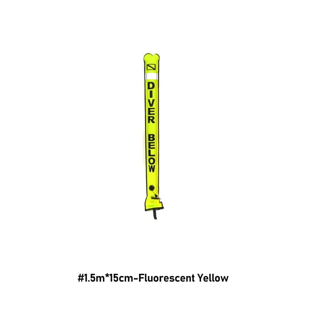 Professional Scuba Diving Safety Signal Tube - High Quality Inflatable Surface Marker Buoy (SMB) - 1.2M/1.5M/1.8M Diver Below Safety Sausage