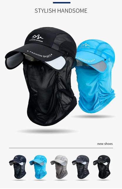 360° Portable Fishing Sun Hat - Detachable Adjustable Outdoor Sun Protection for Cycling & Hiking