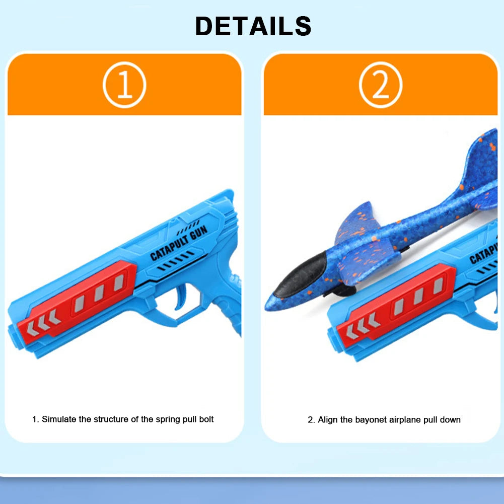 Professional Airplane Launcher Toys for Children - Foam Ejection Aircraft with Non-Slip Catapult Design - Available With/Without LED Lights for Kids 6+