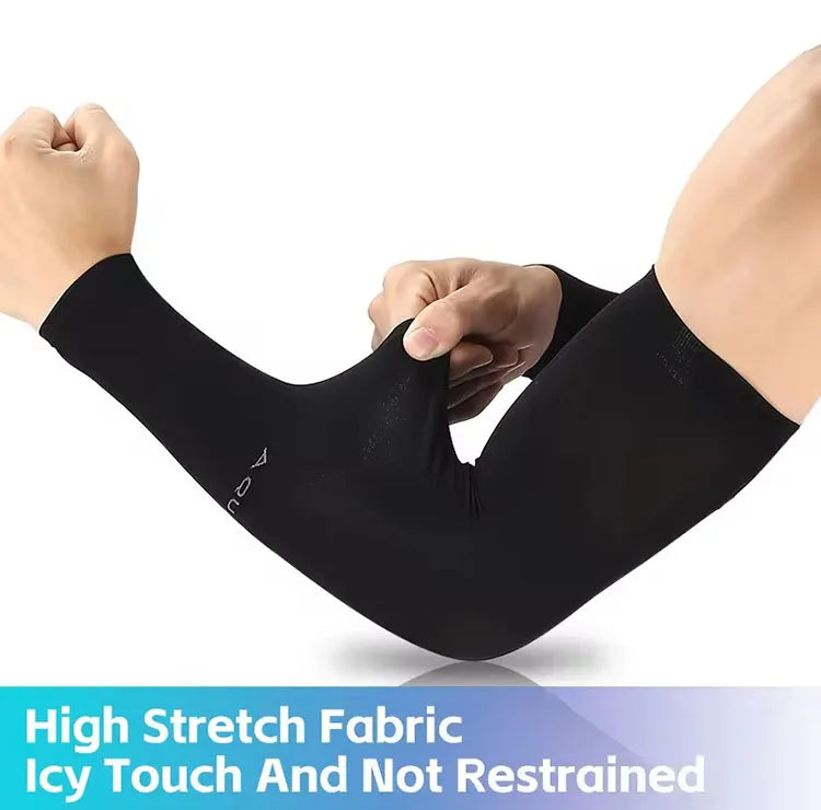 UV Protection Ice Silk Arm Sleeves - Men's Cooling Sports Arm Covers for Cycling, Running & Outdoor Fitness