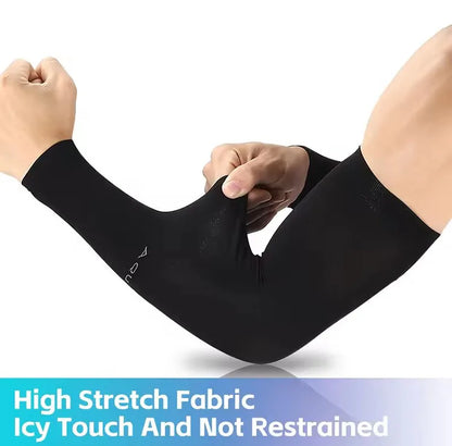 UV Protection Ice Silk Arm Sleeves - Men's Cooling Sports Arm Covers for Cycling, Running & Outdoor Fitness